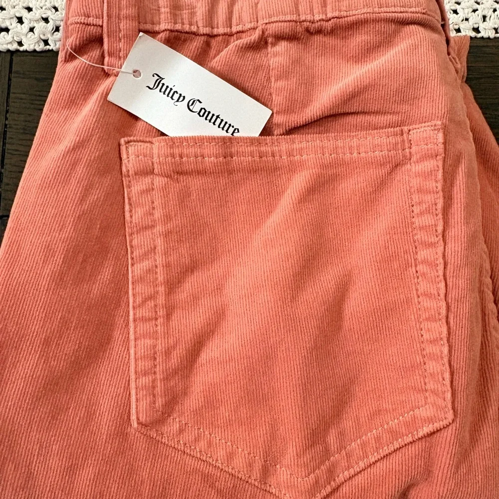 NWT Juicy Couture Terra Cotta drawstring corduroy pants skinny
